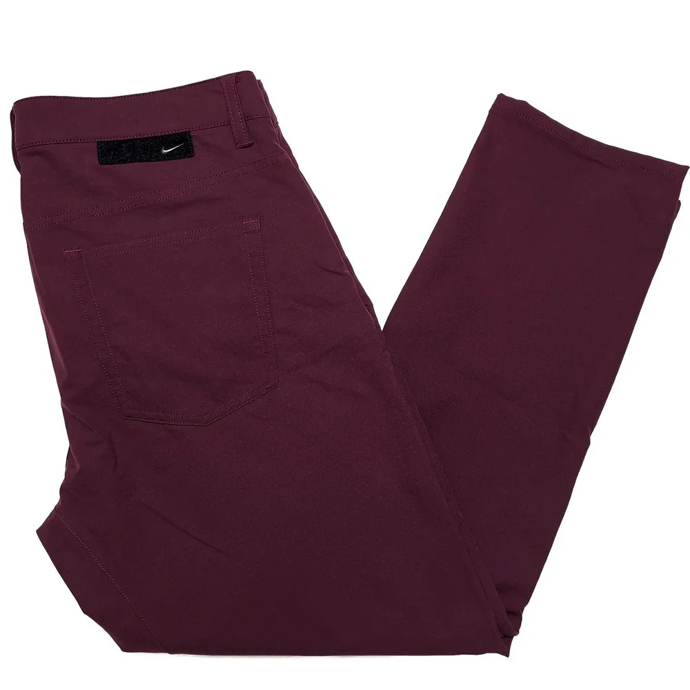 NIKE Golf Pants Men 35x30 Burgundy NWOT Dri-FIT Repel Slim Fit DA3064-610